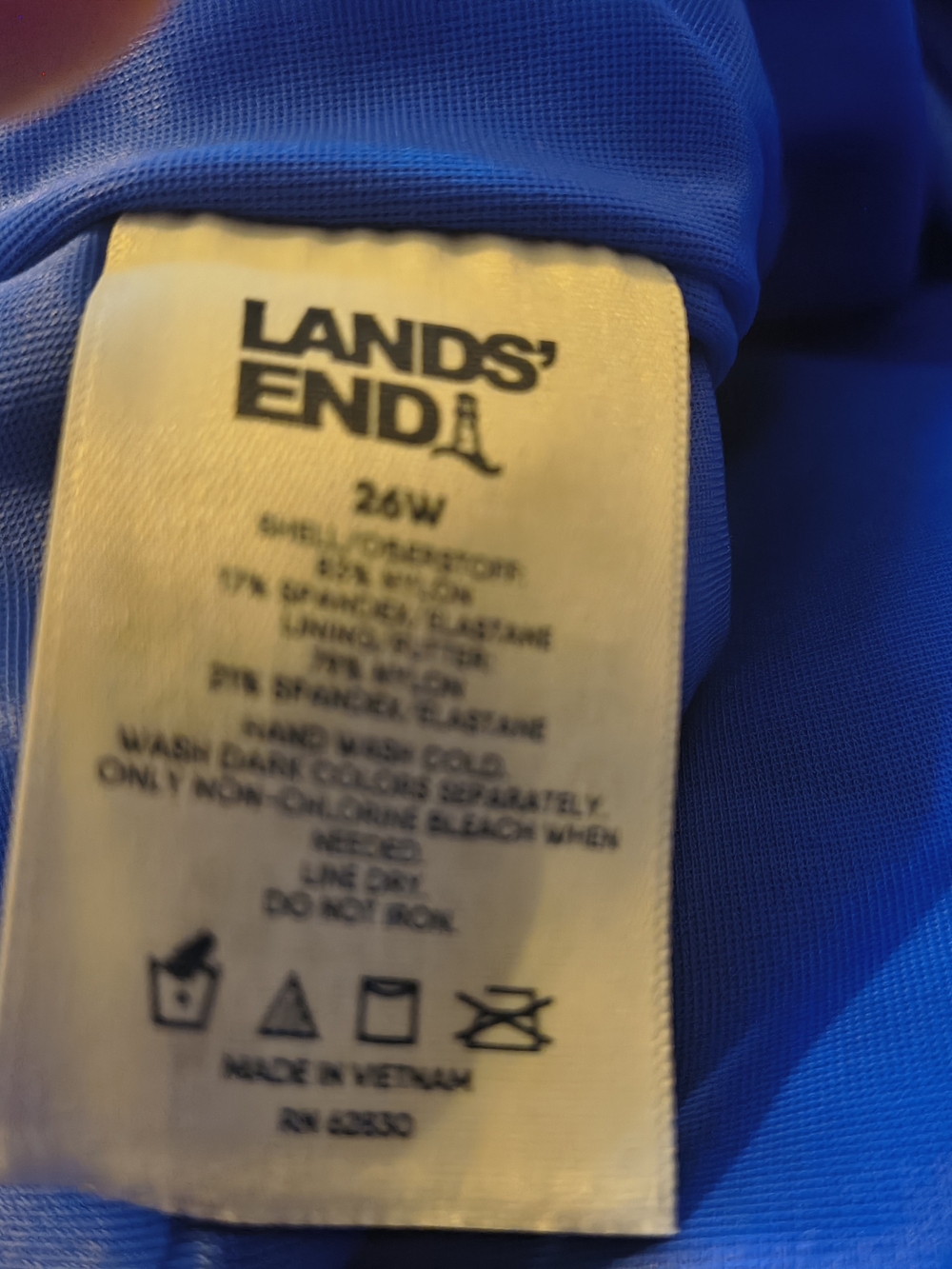 Lands' End Bright Blue Tummy Control Mini Swim Skirt - Picture 3 of 5